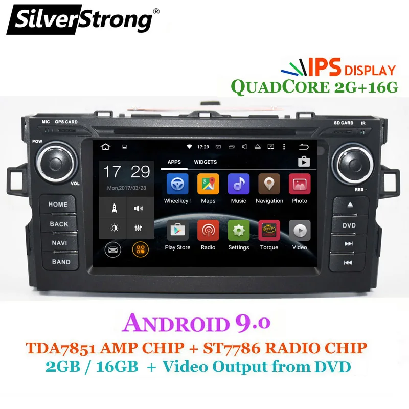 SilverStrong IPS Android9.0 2DIN Car DVD for Toyota Auris hatchback Car Radio GPS For Toyota Auris GPS Stereo option 4core - Цвет: 4core PX30-AURIS