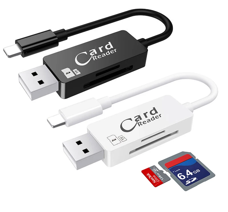 

MicroSD Micro SD SDHC TF Card Reader USB Charging cable for iphone 8 PLUS X XS MAX XR 5 5s 6 6s 7 8 Plus For iPad Macbook PC