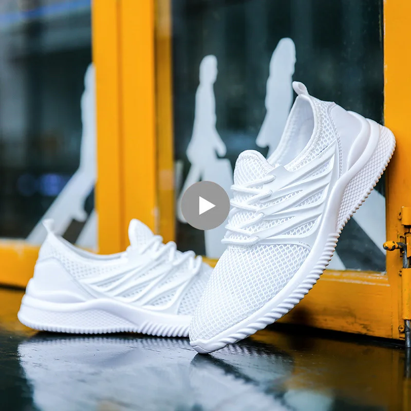 

Men White Running Shoes Breathable Mesh Autumn Sports New Men's Running Shoes Sneakers Sport Training Black Running Shoes Men