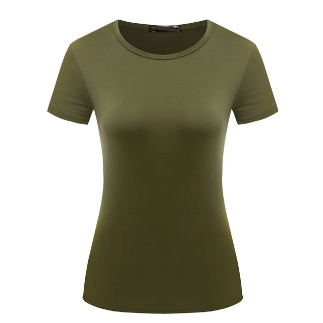 Plain T Shirt Women Polyester Elastic Basic T-shirts Female Casual Fashion Tops Short Sleeve T-shirt Tees Pullovers S-2XL YF1032