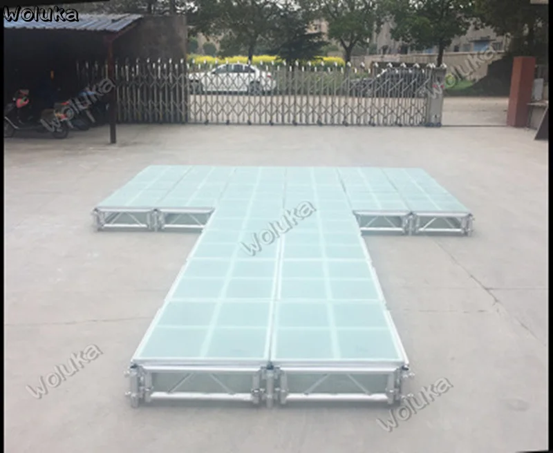 

2.46*2.46M Glass Stage Event Stage hotel wedding stage Board mobile stage rack wedding folding runway CD50 W03