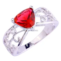Free Shipping Ruby Spinel 925 Silver Ring Size 6 7 8 9 10 11 12 Triangle Cut New Fashion Jewelry Gift  For Women Wholesale
