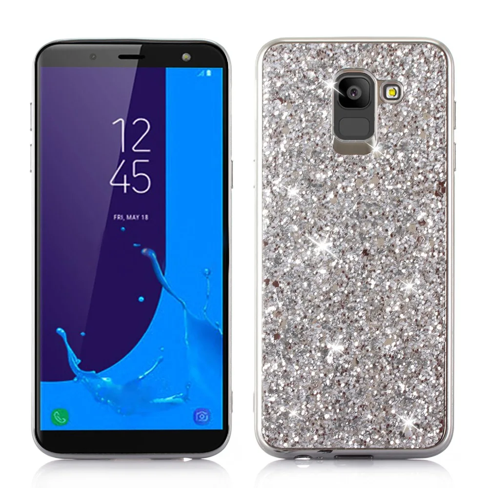 Чехол для телефона samsung Galaxy J6 2018 сияющий блеск задняя крышка корпуса A6 чехол |