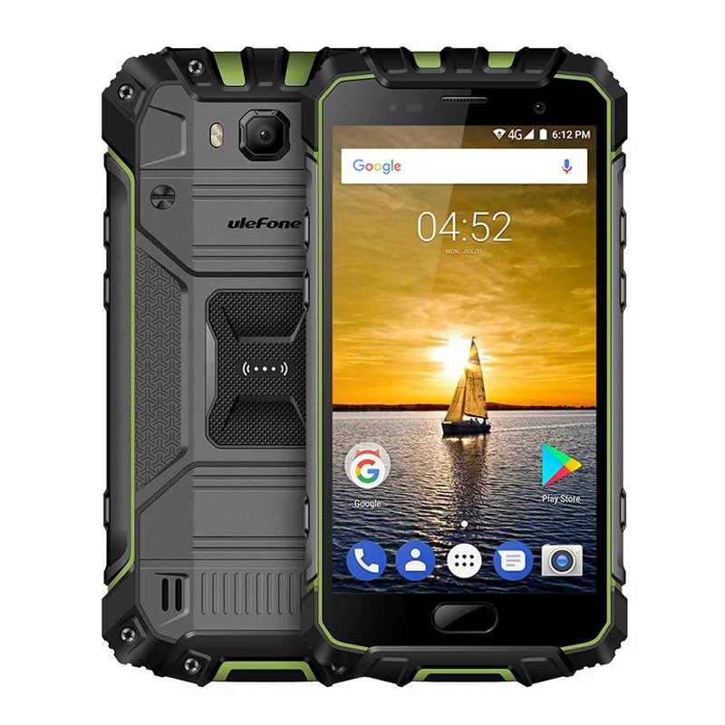 Ulefone Armor 2 IP68 водонепроницаемый мобильный телефон Android 7,0 5," FHD MTK6757 Восьмиядерный 6 ГБ+ 64 ГБ 16 МП глобальная версия 4G смартфон - Цвет: Green