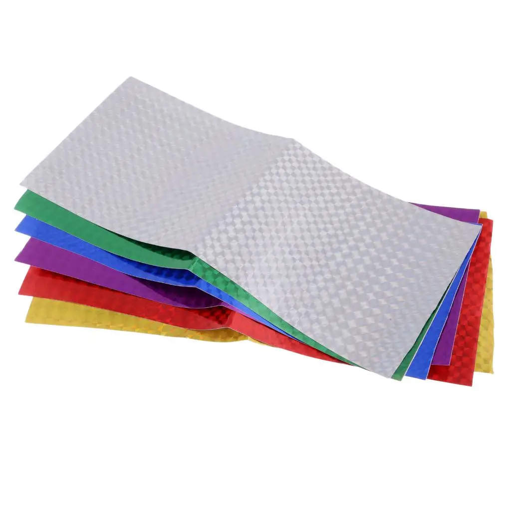 22.5x10cm 6pcs Holographic Adhesive Film Flash Fishing Lure Tape Fish Scale Skin Lure Metal Hard Bait Stickers