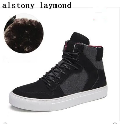 

new designer women ankle boots winter fur 2018 fashion high top lace up women fur boots women flats shoes black plus size