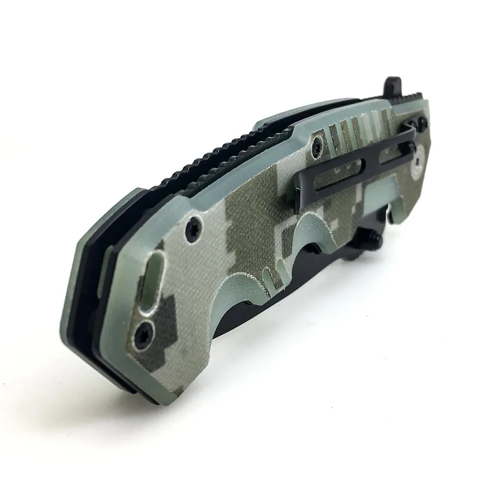  WTT Black 217 Tactical Folding Knife Camping Hunting Survival Combat Flipper Knives Pocket EDC Mult