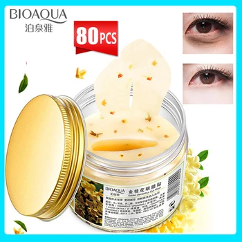 

80 pcs/ bottle BIOAQUA Gold Osmanthus eye mask women Collagen gel whey protein eye patches health mascaras de dormir face care