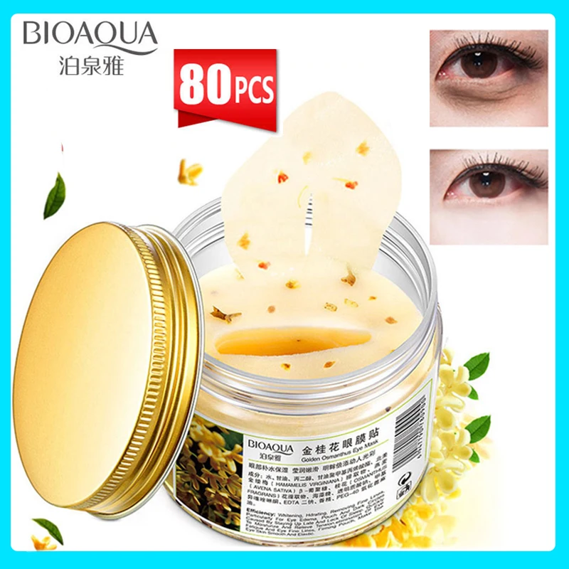 80 шт./бутылка коллагеновые патчи для области вокруг глаз|eye care mask|gold osmanthus eye maskeye mask