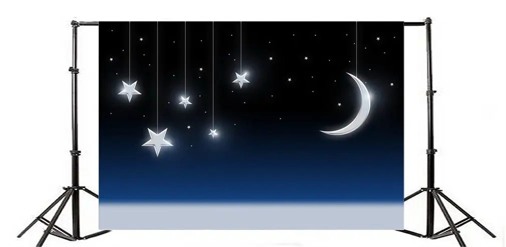 

Photography Backdrop Cartoon Night Glitter Sparkle Hanging Star Moon