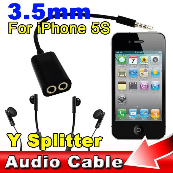 

kebidumei jack 3.5mm Double Divide line Audio divider audio splitter a point two Headphones Audio Cable for ipad For iphone ipod