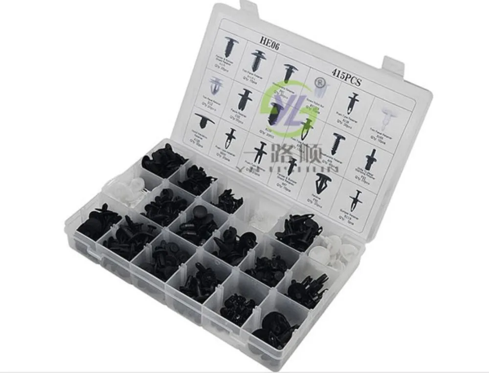 415Pcs/set Car Auto Push Pin Rivet Trim For ford focus 2 3 Hyundai solaris i35 i25 Mazda 2 3 6 CX-5 Car Accessories HE06