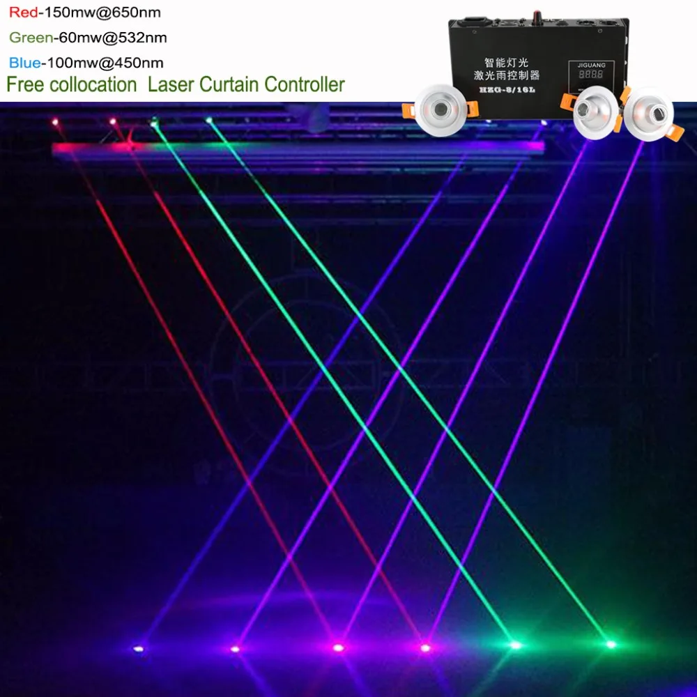 

Red Green Blue Beam Projector Line Laser Curtain Controller 8 Channels DMX 12CH DJ Party Show Stage Lighting Free Collocation