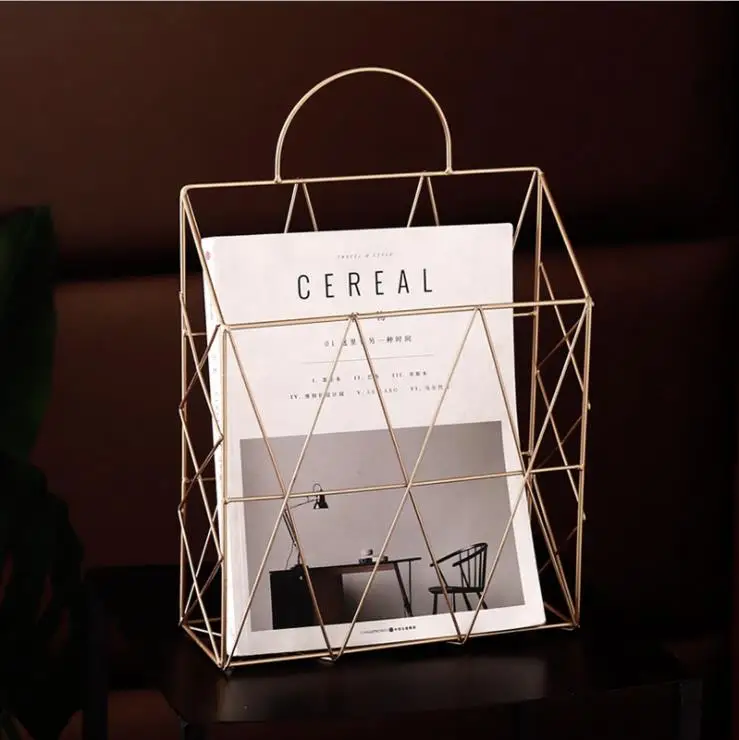 المعادن تخزين الحائط هوك لتعليق صحيفة مجلة كتاب سلة صحيفة الرف عرض حامل