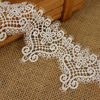 

15Yards*6.5CM Embroidery Lace White Flowers Lace Embroidered Polyester for Clothes Home Textiles Apparel Sewing Lace Fabric