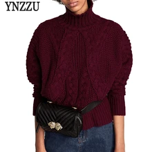 YNZZU Водолазка Теплый вязаный свитер женский Осень Зима сплошной длинный рукав свободный плотный пуловер Джемпер женский топ YT484