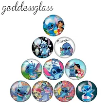 Мультфильм, Стич Ponny Marie Cat 10 шт. 12 мм/18 мм/20 мм/25 мм круглый фото стекло кабошон демонстрация с плоской задней частью делая результаты ZB0454
