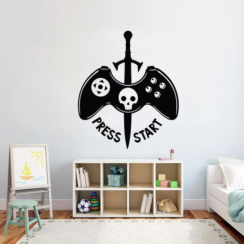 

PS4 removeable Vinyl Art Decal Xbox video game wall Sticker Pirate sign Controller decal room decoration For kids Bedroom G445