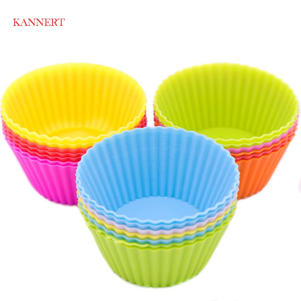 Houkiper 12pcs Silicone Mold Silicone Cake Mold Muffin Baking Nonstick And Heat Resistant Reusable Silicone Cake