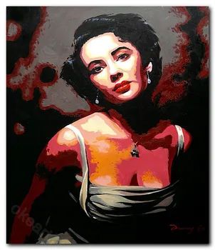 

Hand Painted Impressionist Oil Painting Figure Art Beauty Portrait Home Decoration Wall Art Wholesale Hepburn
