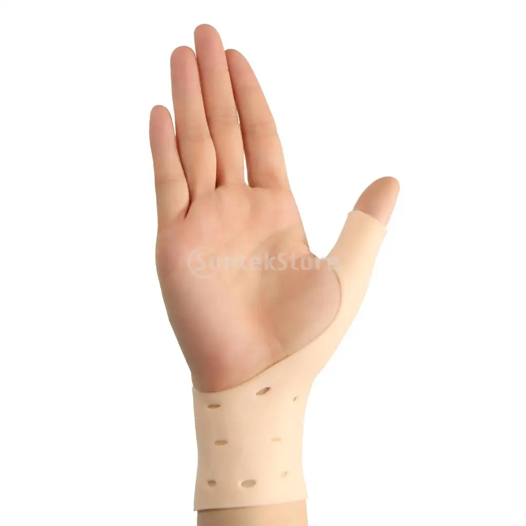 1 Pair Skin Color Silicone Gel Right Left Hand Thumb Wrist Support Gloves Tenosynovitis Spasms Braces Wraps Sleeve