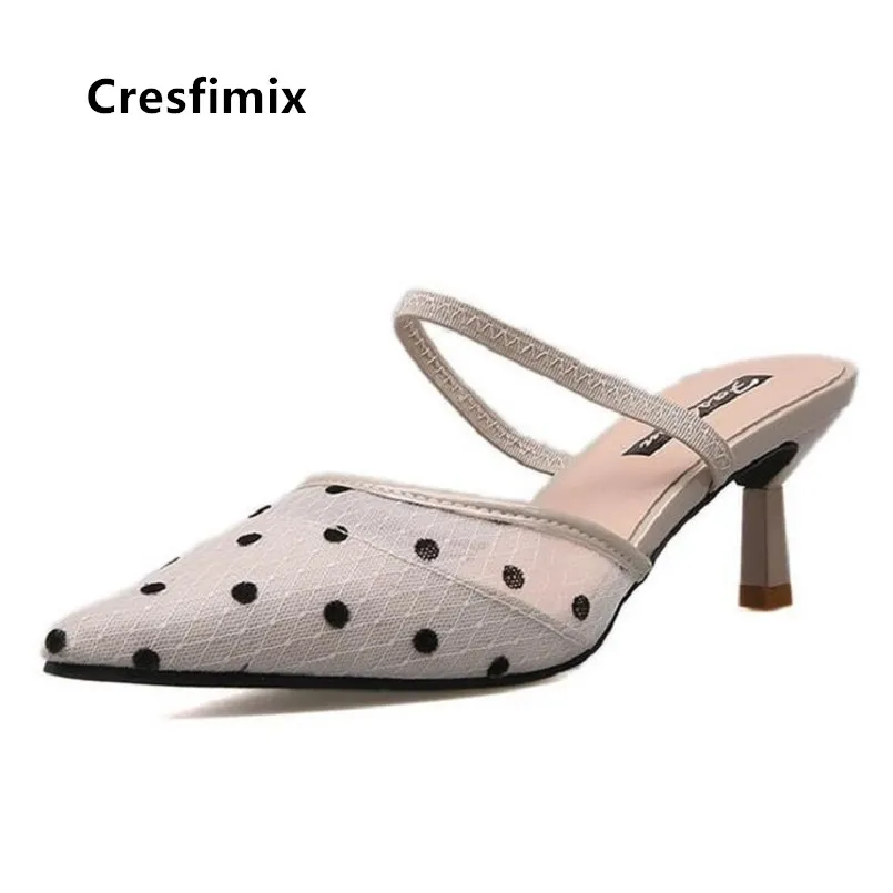 

Cresfimix Women Fashion Sweet Light Weight Pointed Toe Slip on High Heel Shoes Lady Casual Black Pumps Vrouwen Pompen B5120