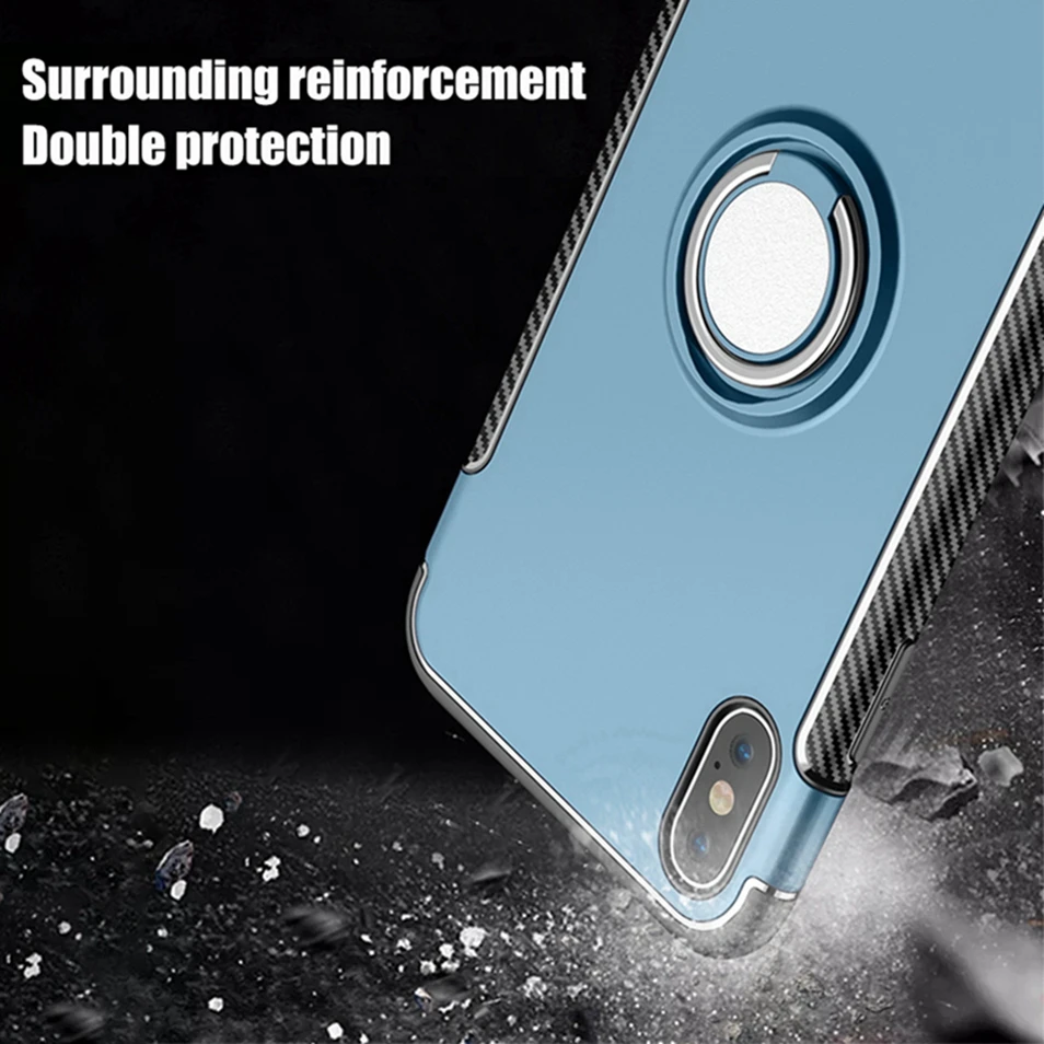 Magnetic Car Holder Phone Case for iPhone 8 plus Cover Finger Ring Stand Coque for iPhone XR XS Max X 6 7 plus Full Protect Case (11)