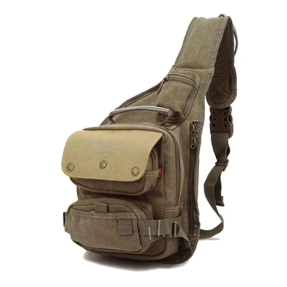

2018 Men Canvas Military Travel Riding Motorcycle Cross Body Messenger Shoulder Back pack Sling Chest Bag DropShipping