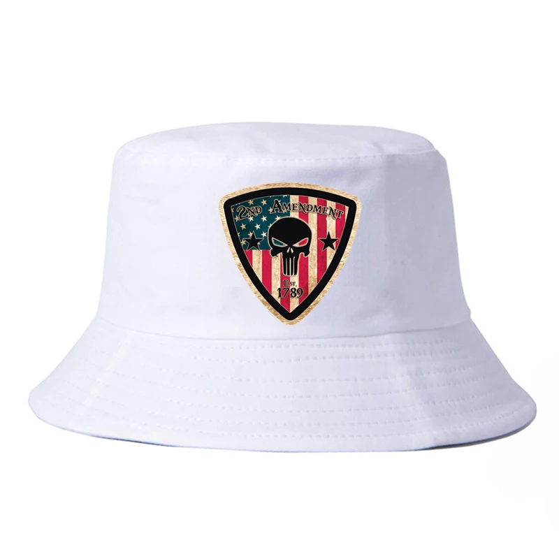

Amendment Punisher Bucket Hats fashion harajuku fisherman hat summer outdoor leisure Fold fishing hat