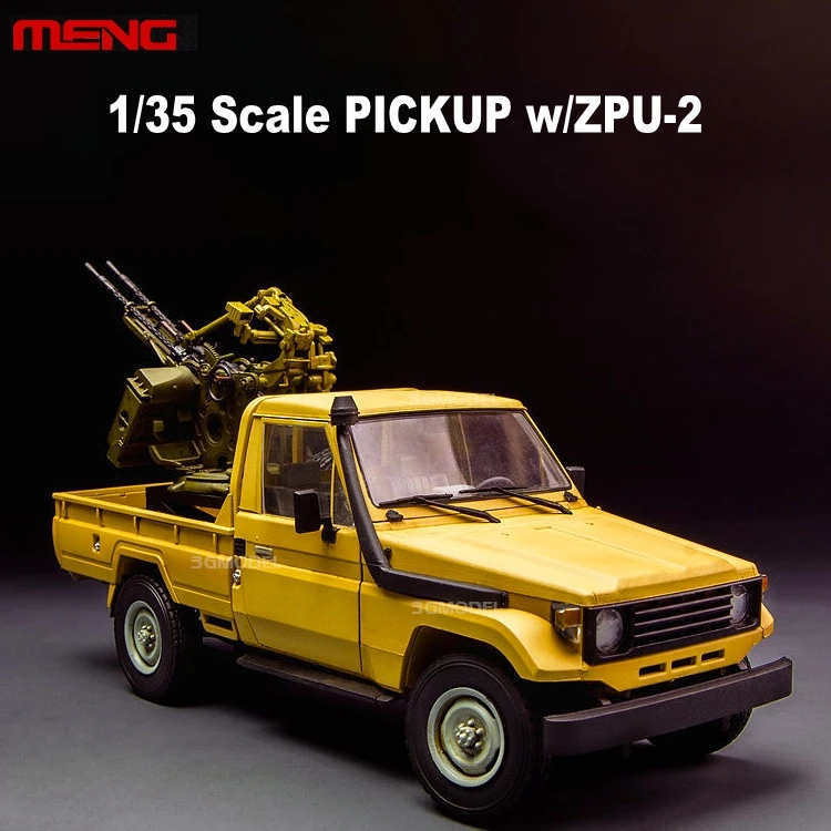 

1:35 Scale Assembly Car Model PICK UP Truck with ZPU-2 Model Free Shipping Meng
