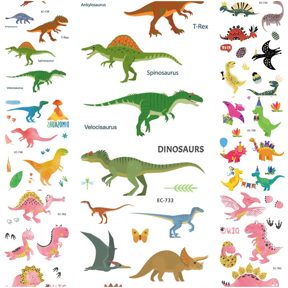 

Waterproof Dinosaur Temporary Tattoo Stickers For Children Men Fake Hand Joker Tattoo kids Tattoo Stickers Face Tatoo 12X7.5cm