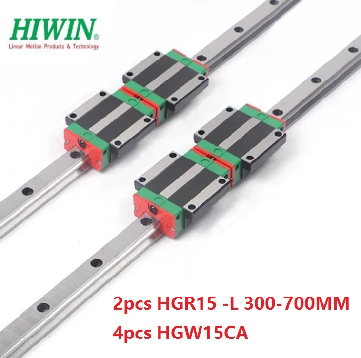 2pcs original Taiwan Hiwin linear rail guide HGR15 -L 300mm/350mm/400mm/500mm + 4pcs HGW15CA ( HGW15CC ) carriage blocks | Обустройство