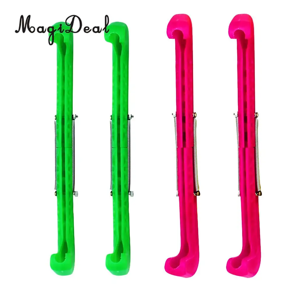 MagiDael 2Pairs Plastic Ice Hockey Figure Skate Walking Blade Guard Adjustable Cover 