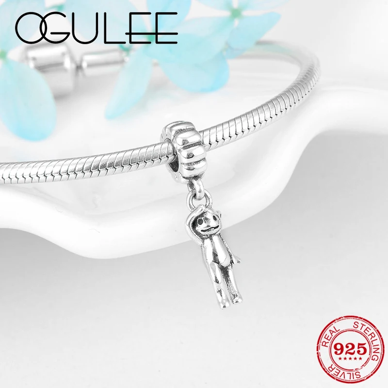 Hot sale 925 Sterling Fine Chinese Zodiac monkey Charm Pendant Beads Jewelry making Fit Original Women Bracelet | Украшения и