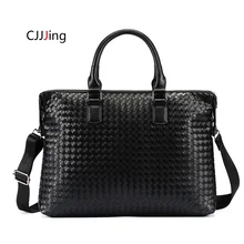 Мужские офисные деловые сумки через плечо сумка-мессенджер тканый стиль сумка через плечо Мужская s Attache чехол Портфель Сумка для ноутбука