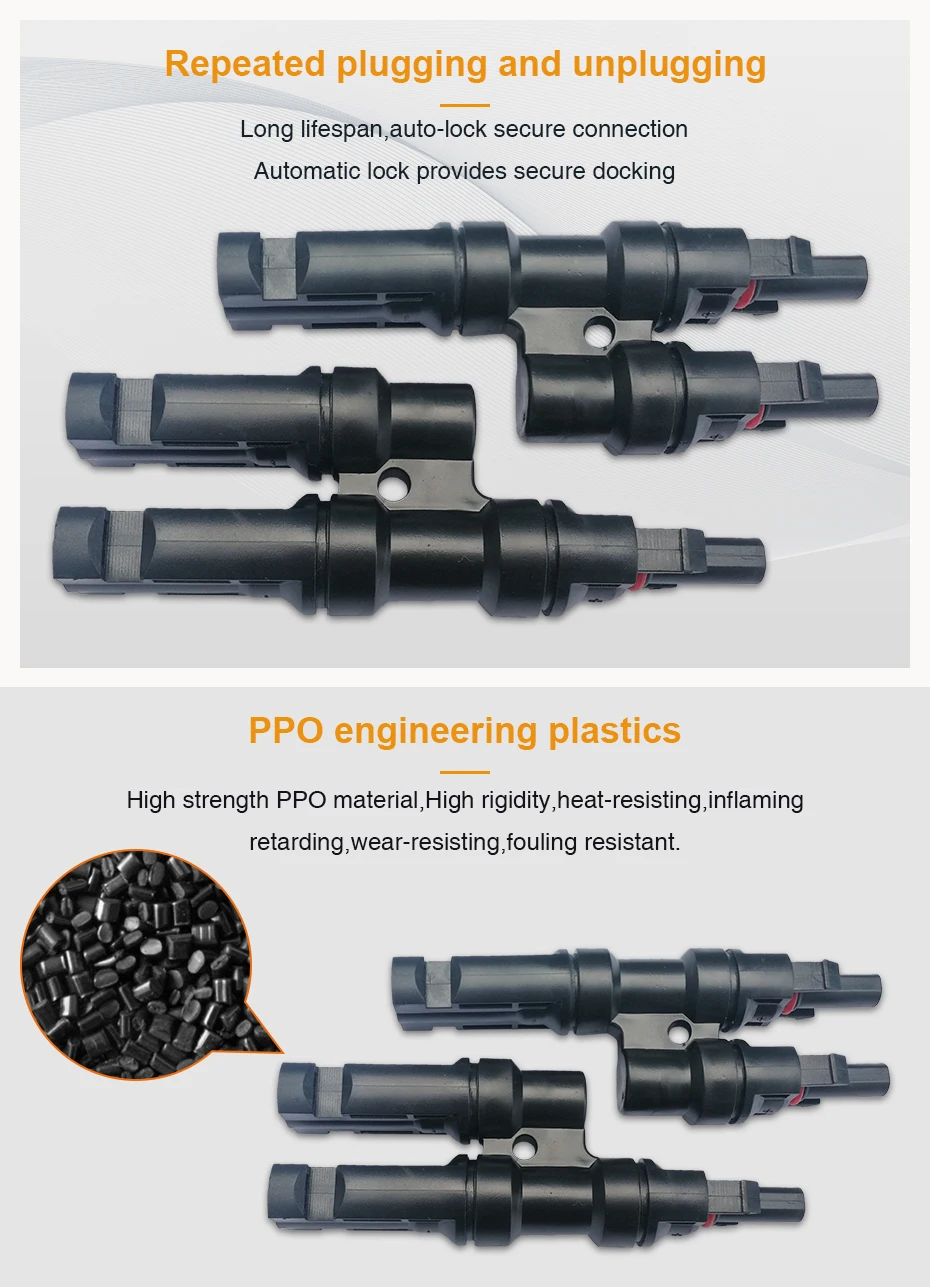 MC4 Connector 1 Pair Solar PV MC4 Multi Parallel Branch Connectors pv module panel connector Male & Female Solar Energy Adapter_04