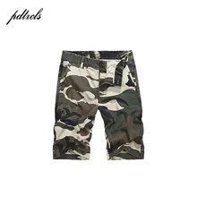Стильные летние мужские камуфляжные шорты с несколькими карманами, повседневные мужские шорты до колена, большие размеры, хлопок
