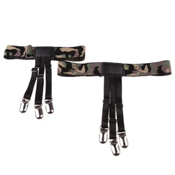 2 PCS Elastic Shirt Stays Holders for Men Military Garters Belt Clamps Camouflage Shirt Holders 2 PCS Elastic Shirt Stays Holders for Men Military Garters Belt Clamps Camouflage Shirt Holders