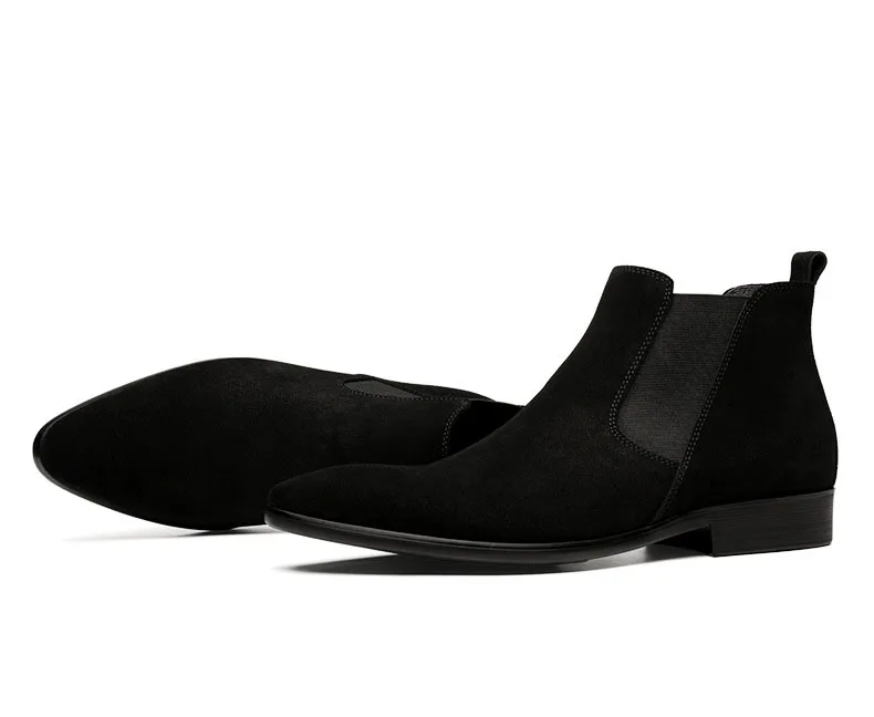 black suede chelsea boots