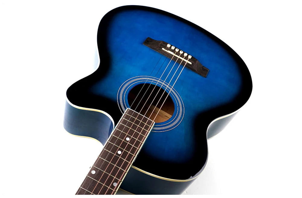 Гитара акустическая электрическая стальная струна 40 дюймов A-Body Guitarra 6 струн поп-фолк Cutaway High Gloss Pickup All Basswood White