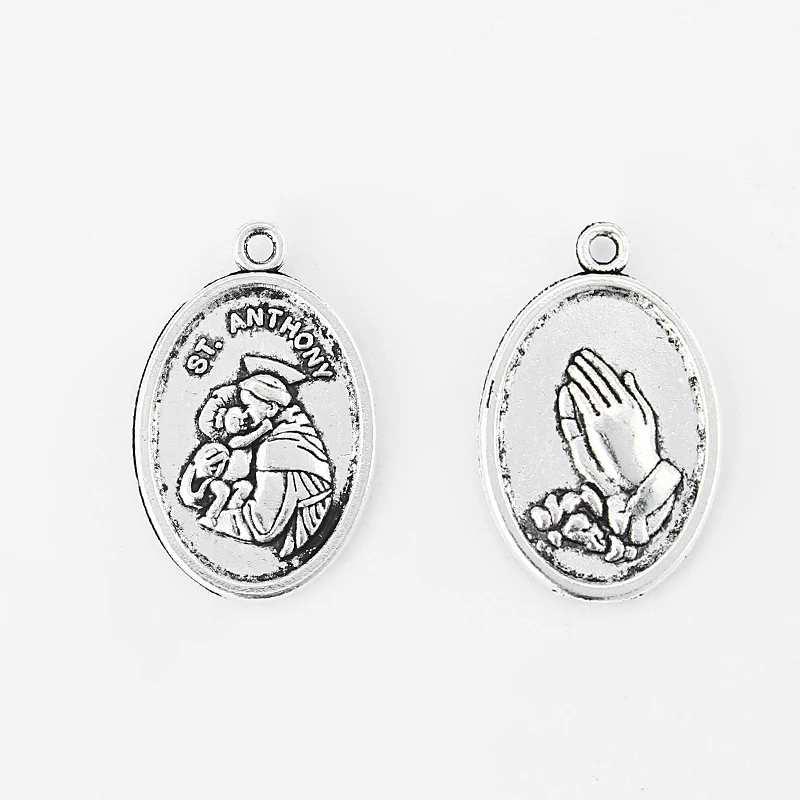 

20pcs Antique Silver ST. ANTHONY/Catholic Saint Anthony DIY Charms Pendants Bracelet Necklace Jewelry Making 16.5x22mm