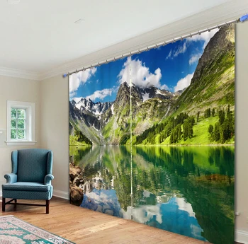 

Landscape Luxury European 3D Blackout Curtains For Living room Bedding room Home Decor Tapestry Wall Carpet Drapes Cotinas