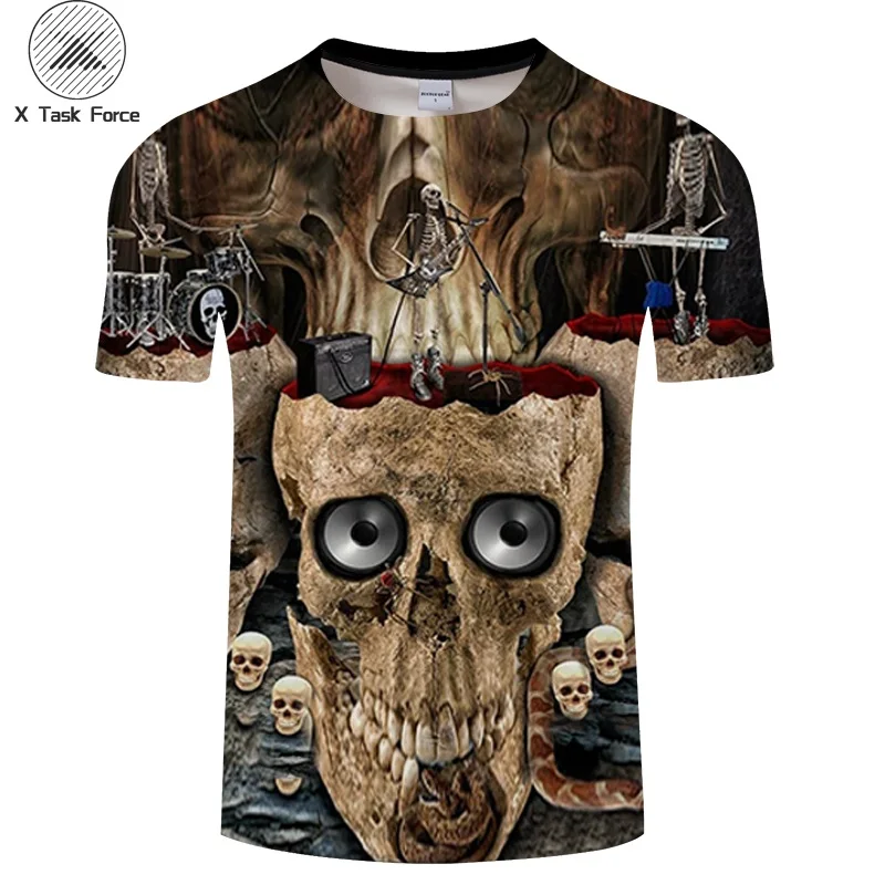 Skull&Music Men's T-shirt 3D Printed Women Tshirt Streetwear Tops&Tees Summer Casual Short Sleeve O-Neck Drop Ship X Task Force Skull&Music Men's T-shirt 3D Printed Women Tshirt Streetwear Tops&Tees Summer Casual Short Sleeve O-Neck Drop Ship X Task Force