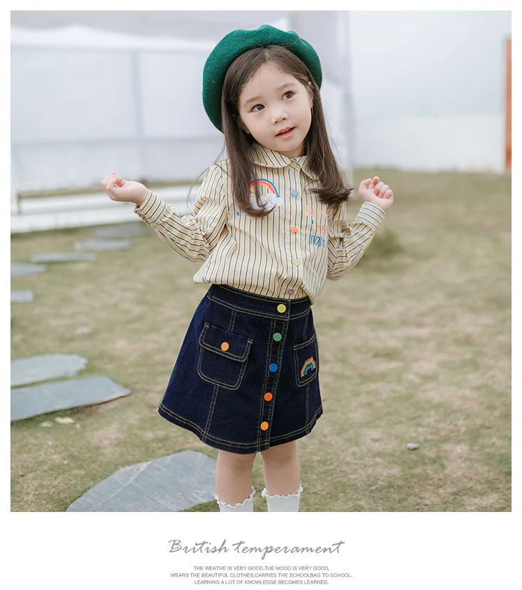 Весенний свитер для маленьких девочек, модный Радужный кардиган с длинными рукавами для девочек, детская одежда для девочек, одежда для малышей
