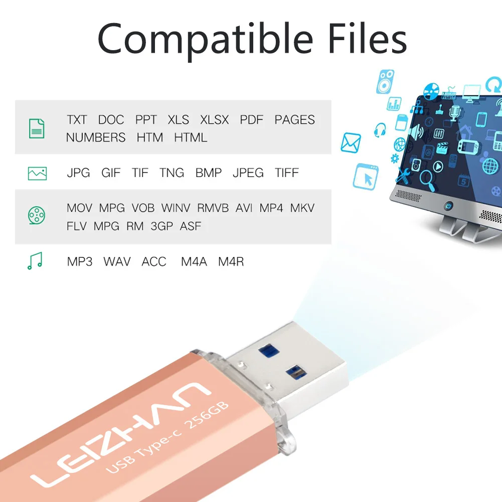 LEIZHAN Новый USB флеш накопитель Type C 256 ГБ 64 Флешка 32 Гб OTG usb 3 0 128g c карта памяти 16 8