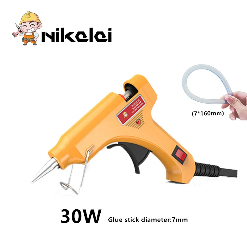 

30W Hot Melt Glue Gun with 1pc 7mm*160mm Glue Stick Industrial Mini Guns Thermo repair Electric Heat Temperature Home diy Tool