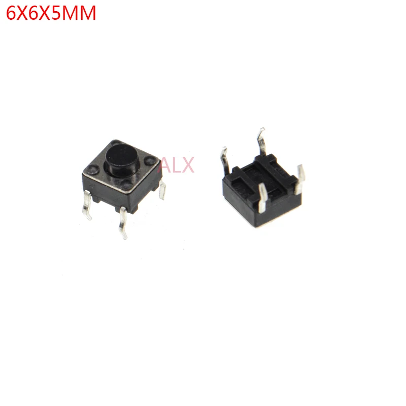 

100PCS 6X6x5mm 4PIN dip TACT push button switch Micro key power tactile switches 6x6x5 6*6*5MM Light touch