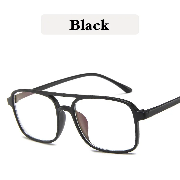 Новая мода коробка плоские очки для женщин, Ретро стиль, оправа для очков для чтения, Для Мужчин's квадратные очки оптически прозрачный украшения - Цвет оправы: Black