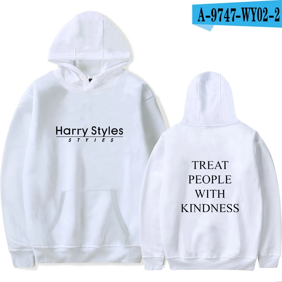 LUCKYFRIDAYF Harry Styles» относиться к людям с доброте толстовки с капюшоном и принтом Для женщин/Мужская модная уличная одежда с капюшоном, толстовка, повседневные худи - Цвет: white