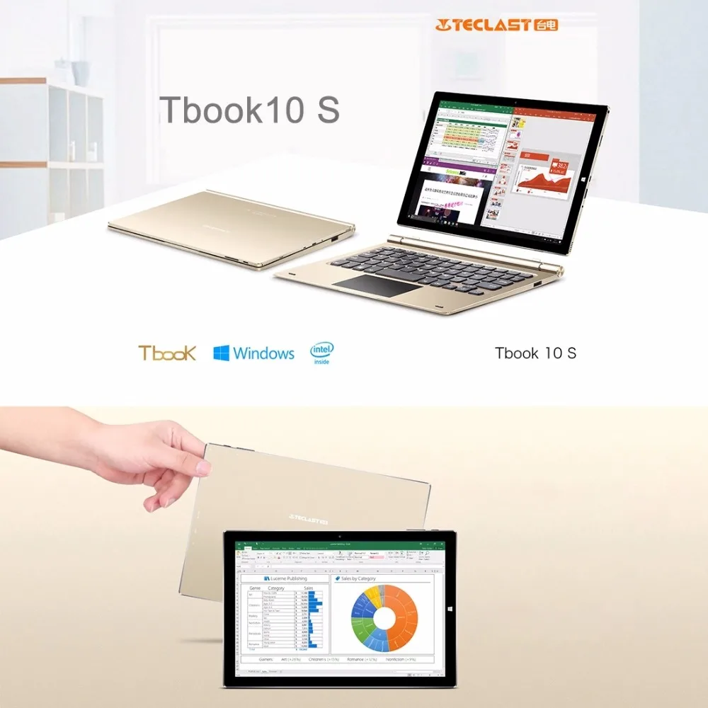 Оригинал Teclast tbook 10 s планшет 10.1 дюймов таблетки ПК процессор Intel Cherry Trail X5 Windows Home +
